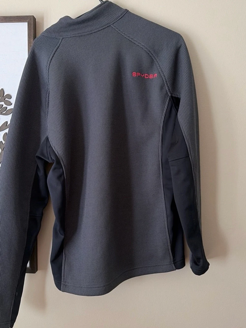 Spyder Gray, Black & Red Half-Zip Pullover